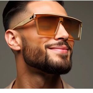 Men Sunglasses Sleek Modern Shield Sunglasses Bold Fashion Gold Mirror Lens 2026
